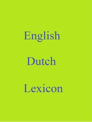cover image of English Dutch Lexicon